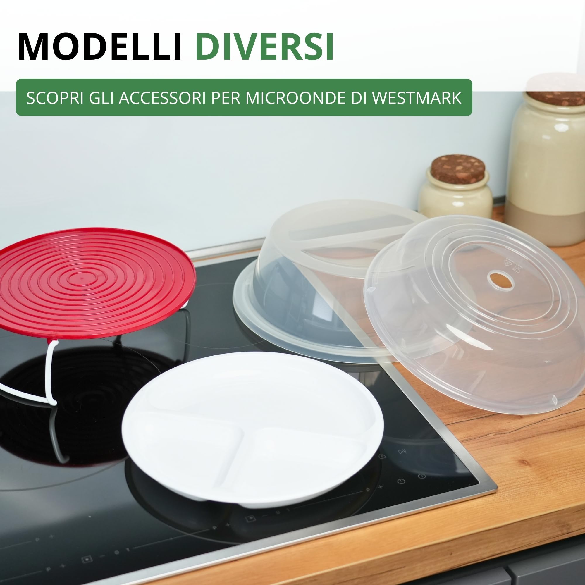 Westmark Coperchio da microonde, rotondo, ø ca. 25 cm, altezza ca. 6,3 cm, plastica, colore: trasparente, 22452270