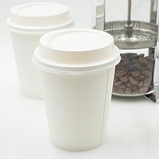 â€¢GOLDEN APPLE, Disposable Paper Coffee Cups 8 oz. Cups & Lids Quantity 50 cups per pack. Perfect For On-The-Go Hot or Cold Beverages.