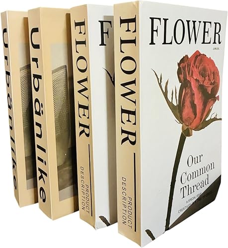 Faux Empty Decoration Books for Dining Room, Set of 4