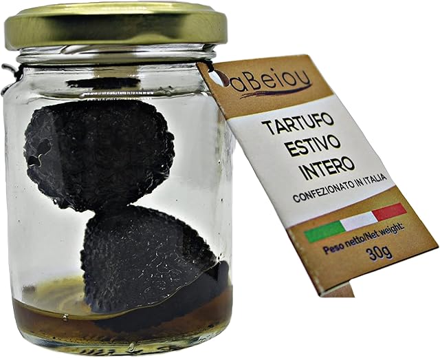 aBeiou. Whole Black Truffles 30g, Extra Gourmet Product 100% Italian, (Tuber Aestivum) Preserved in brine, Ideal for Haute Cuisine and Gifts, Vegan, Vegetarian, Gluten Free Delicacy