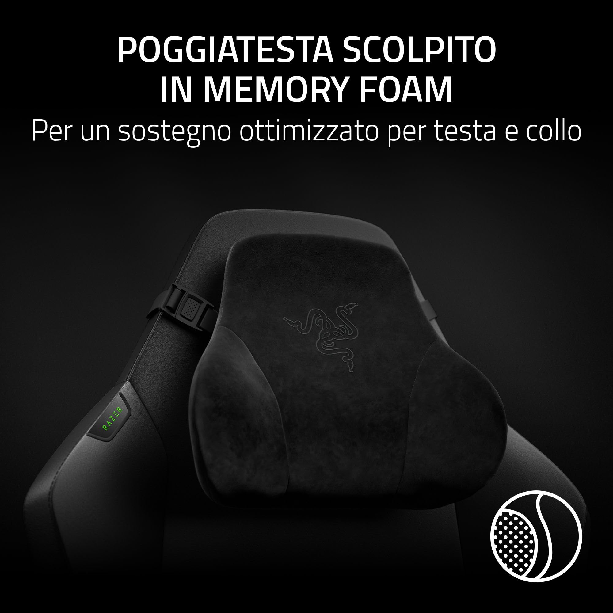 Razer Iskur V2 NewGen - Sedia ergonomica da gaming con comfort traspirante Pelle EPU di 2a gen con tecnologia CoolTouch - supporto lombare HyperFlex - delle spalle e base del sedile ampie | Nero