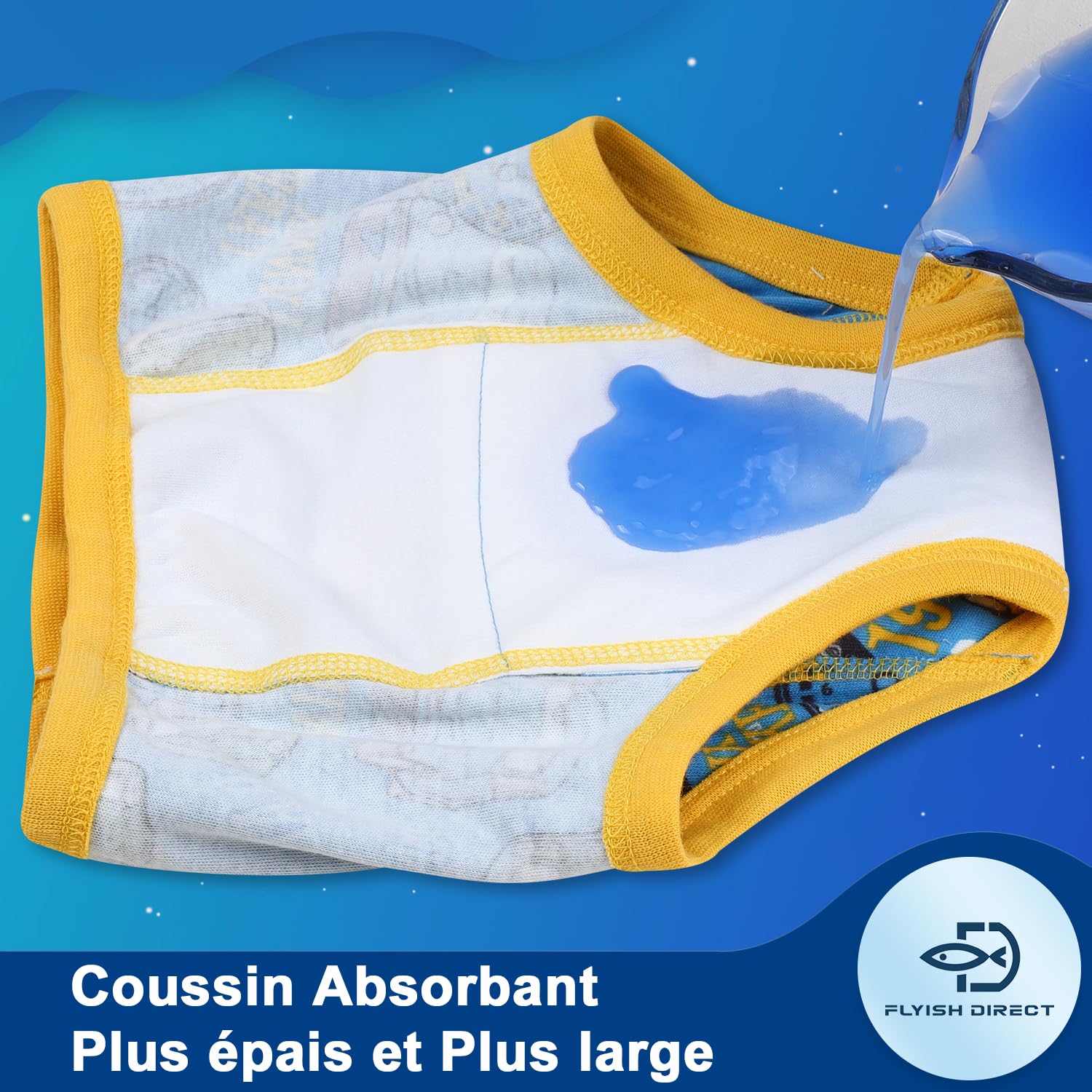 FLYISH DIRECT Lot de 6 culottes d'apprentissage de la propreté, pour enfants garçons et filles, 160/9 ans