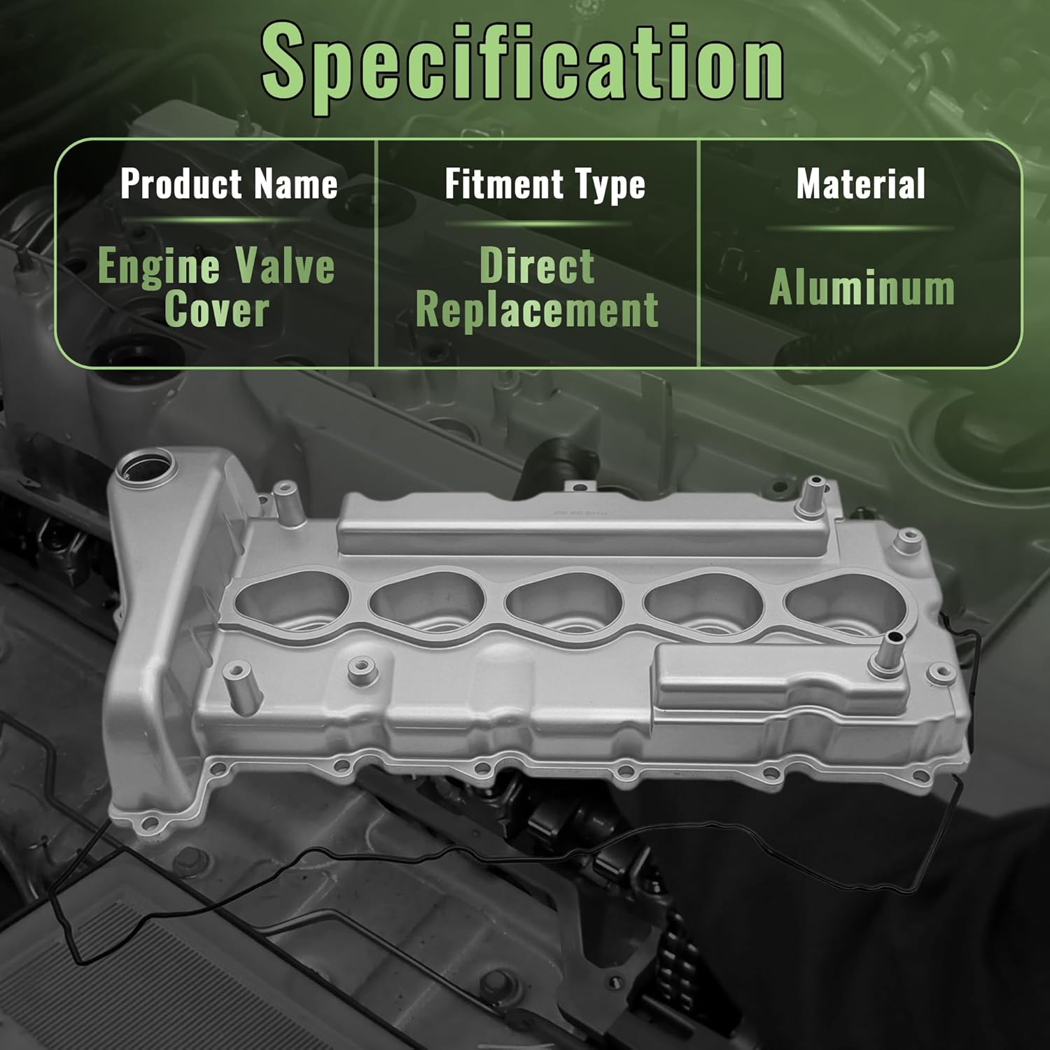 Upgraded Aluminum Engine Valve Cover Fits Chevrolet Colorado 2004-2006 Fits GMC Canyon 2004-2006 Fits Hummer H3 2006 Fits Isuzu I-350 2006 12591996