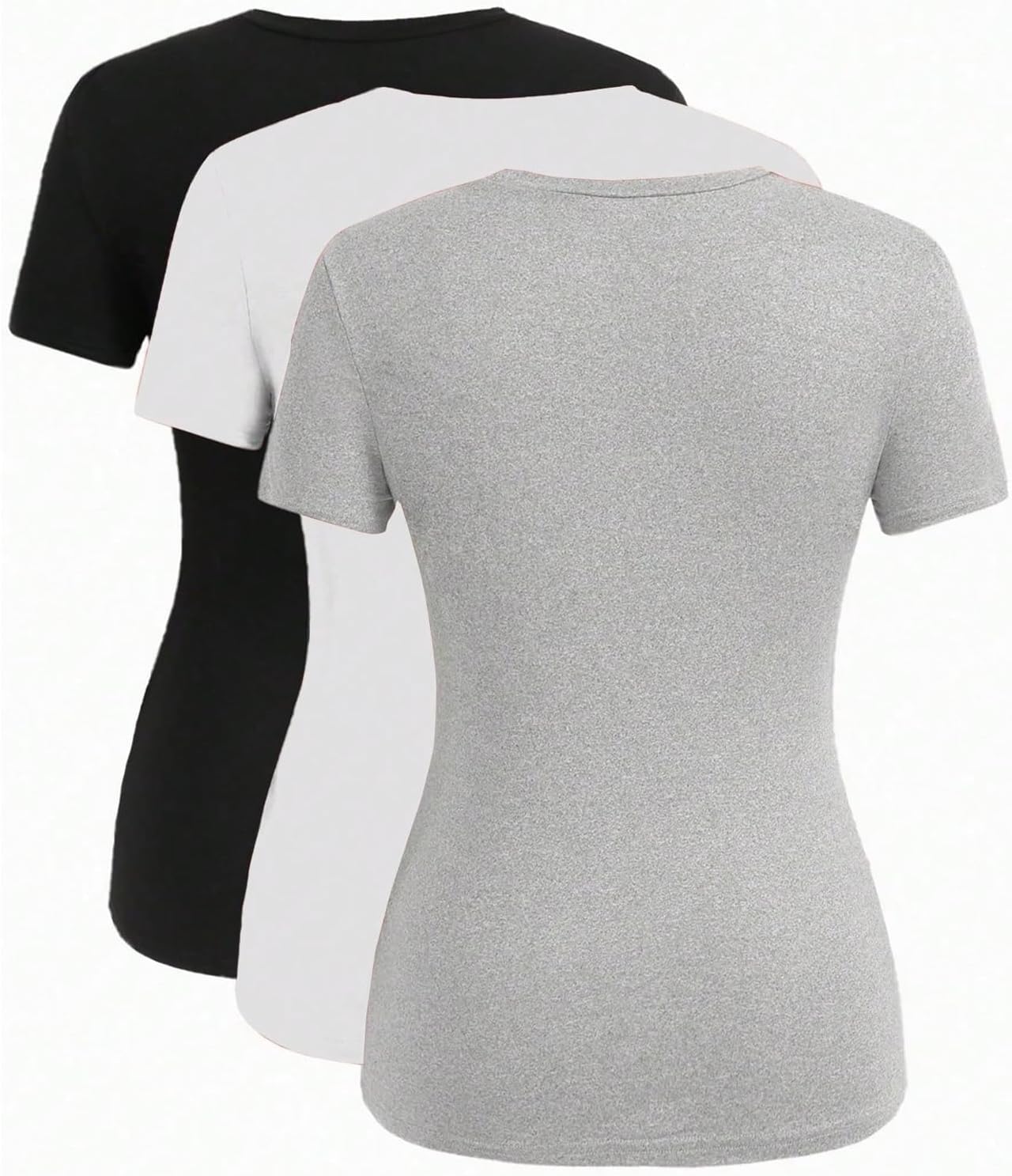 MakeMeChic Women's Maternity 3 Pack Tee Shirt Basic Short Sleeve Summer Pregnancy T Shirts