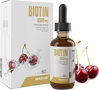 Maxler Liquid Biotin Drops - Vegan Biotin Vitamins for Hair Skin and Nails - Biotin Supplement for Metabolism of Carbohydr...