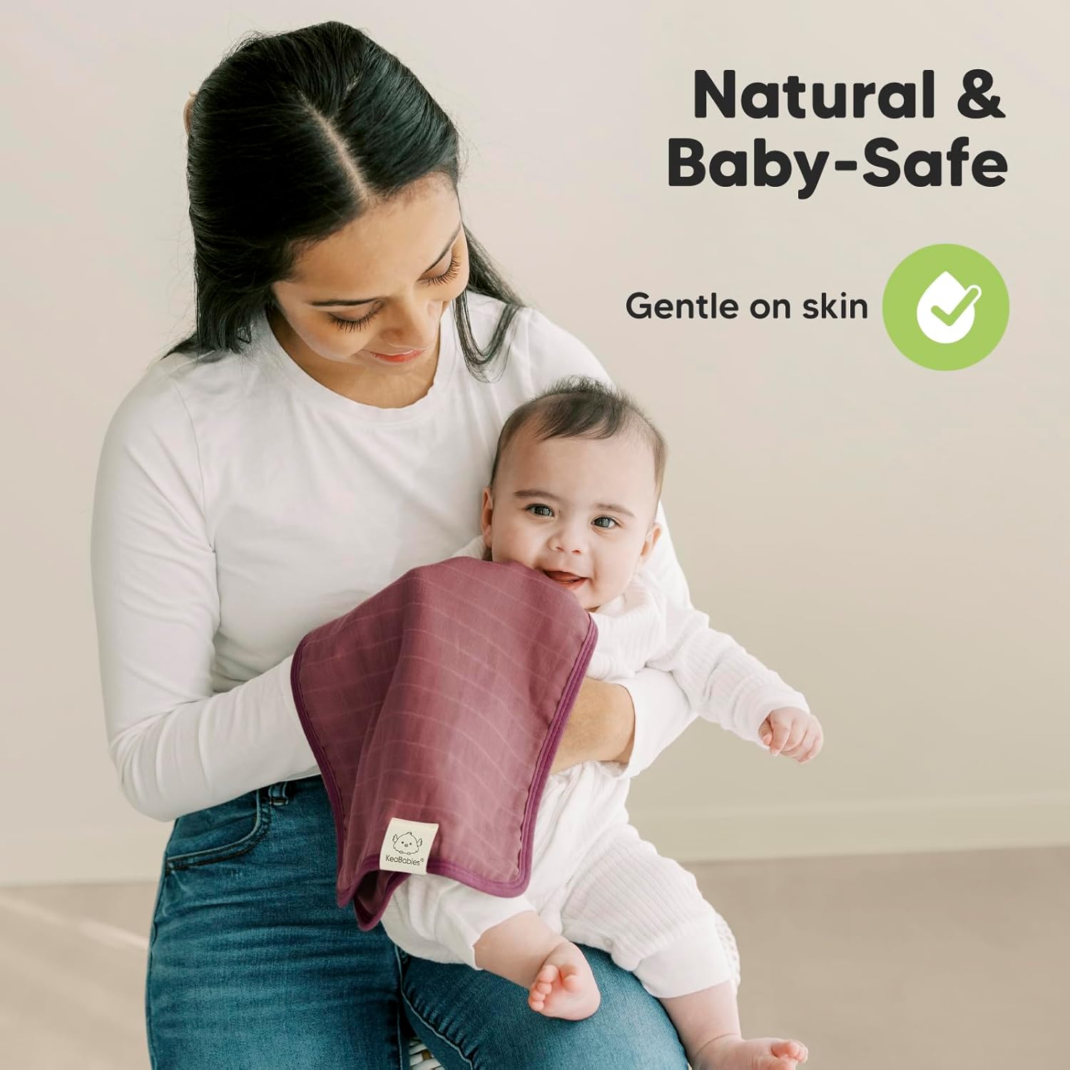 KeaBabies 5-Pack Muslin Burp Cloths Baby Girl, Boy - Baby Girl Burp Cloths, Baby Boy Burp Cloths, Burp Clothes for Baby Girls, Boys, Neutral Burping Cloths for Babies, Burp Rags, Burp Cloths