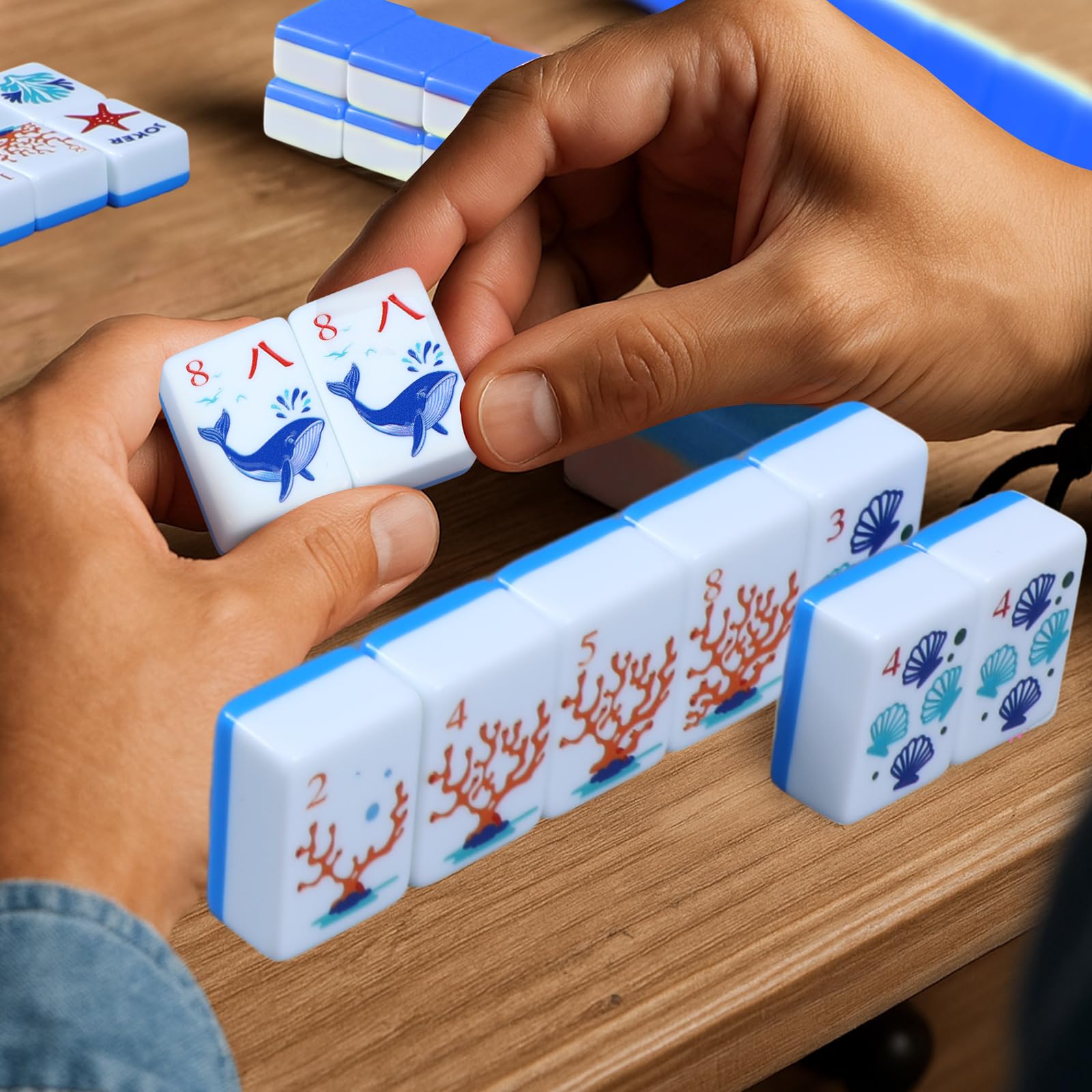 Amazon.com: Simgoing 160 Pcs American Mahjong Tiles Set Blue Ocean