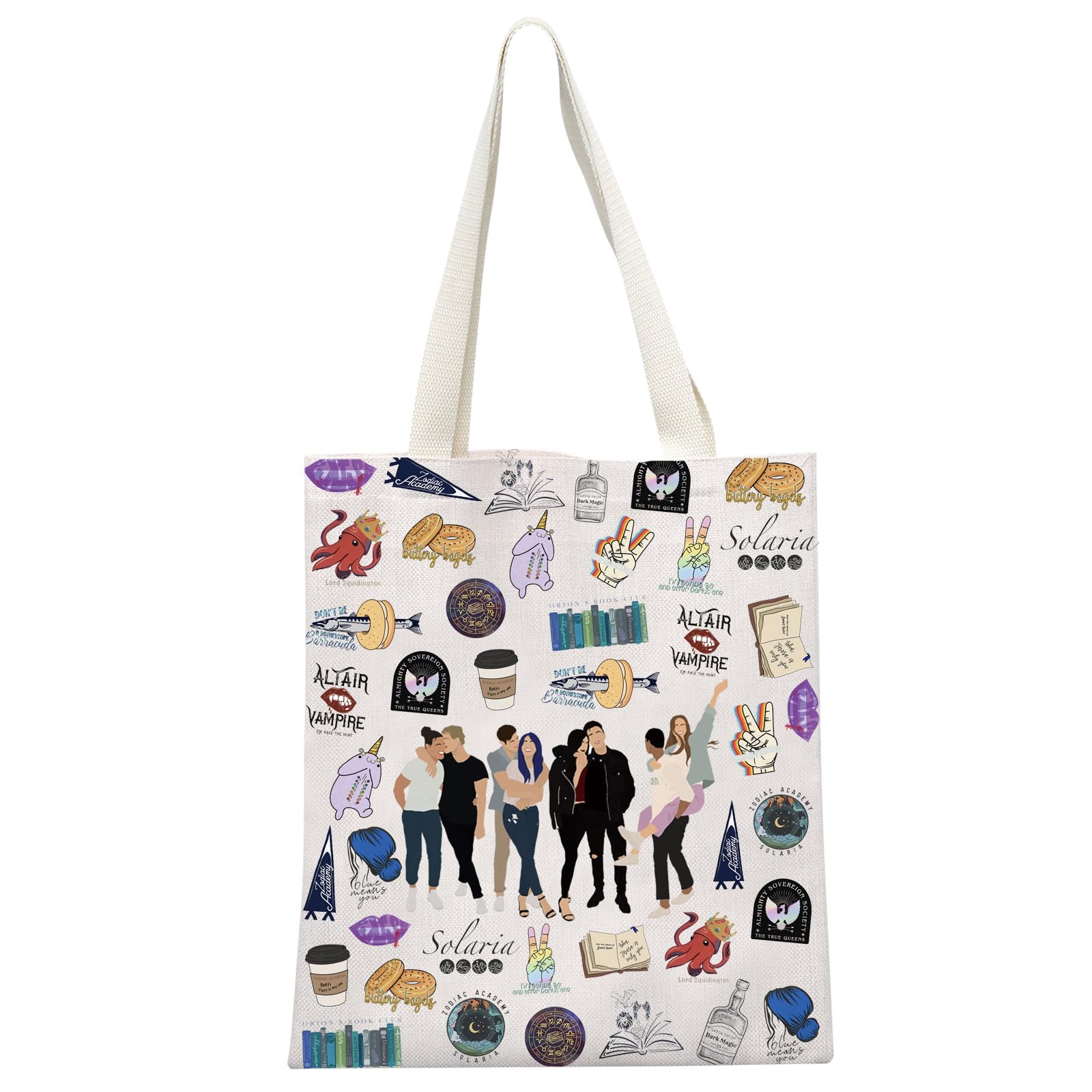 GJTIM KOQ Gift Caroline Peckham Fan Gift Night Keeper Tote Bag Bookish Gift Bookworm Gift for Book Lover