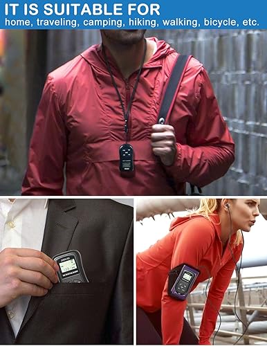 Miniatura 7 de ZHIWHIS Mini radio FM portátil, pantalla digital LCD estéreo, sintonización, transistor, receptor de conferencias con auriculares, radio de bolsillo