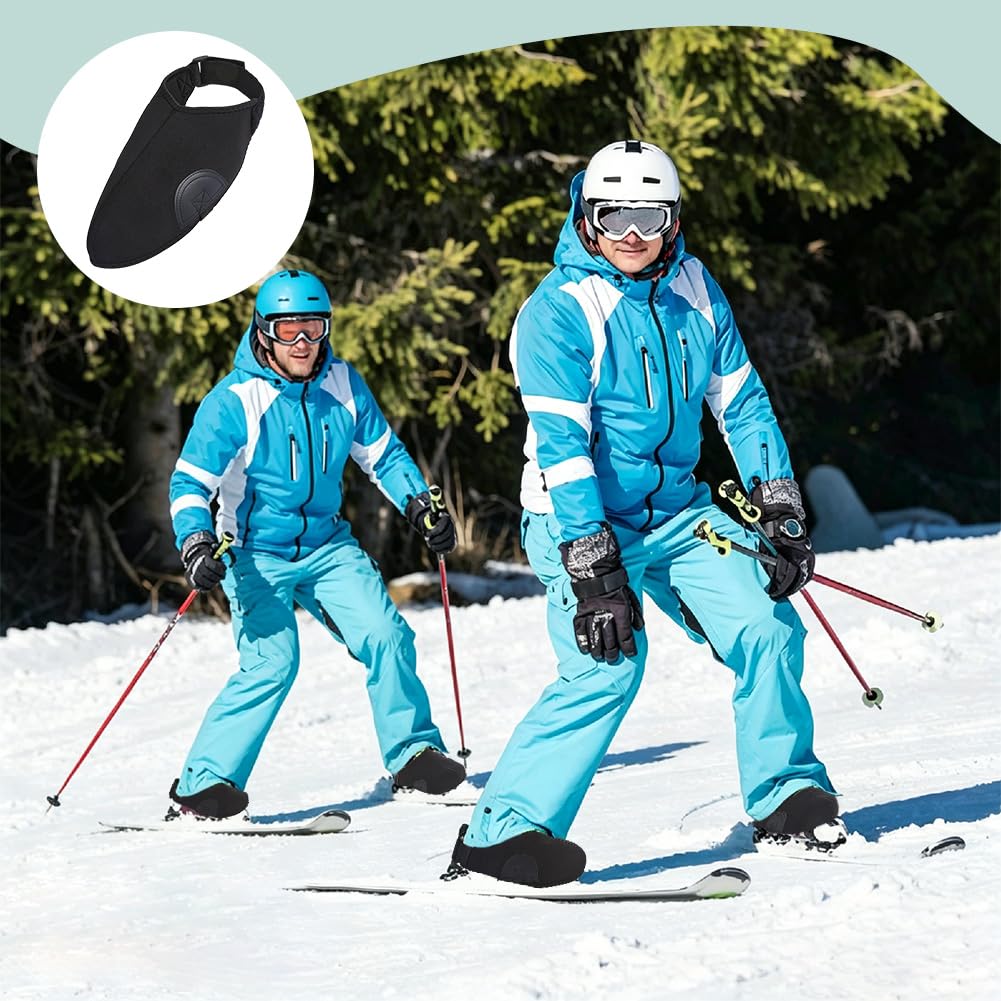 PH PandaHall 4pcs Couvre Chaussures de Ski Noirs Universels Imperméables avec Sangles D'Orteils Amovibles pour Le Ski Le Snowboard et Les Sports d'hiver