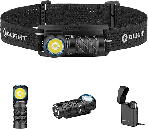 OLIGHT Perun 3 Mini Linterna Frontal Premium de 1250 Lúmenes Linterna con Caja de Carga Tipo C, Linterna Frontal Recargable con Opción de Luz Roja,