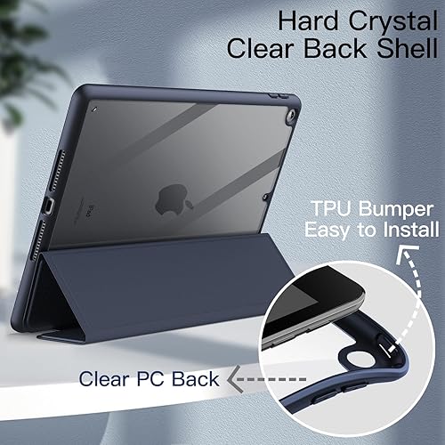 Miniatura 17 de JETech Funda para iPad de 9.7 pulgadas (6ª/5ª generación, 2018/2017) con soporte para lápices, carcasa trasera transparente transparente, soporte