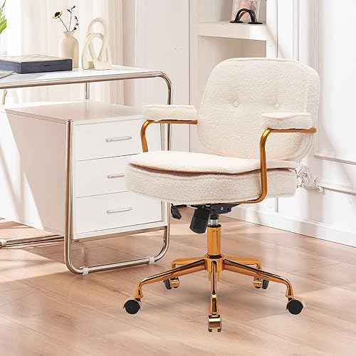 Miniatura 3 de THEETAYY Silla de oficina en casa, silla de oficina de piel sintética, sillón de ocio moderno para oficina en casa, estudio, habitación de invitados