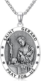 Saint Necklace 925 Sterling Silver Patron Amulet Medal Jewelry for Men Women (with Gift Box)