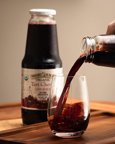 Miniatura 7 de Smart Juice Jugo de cereza ácida orgánica, 33.8 onzas líquidas (1 litro) (paquete de 6) 100% jugo no de concentrado