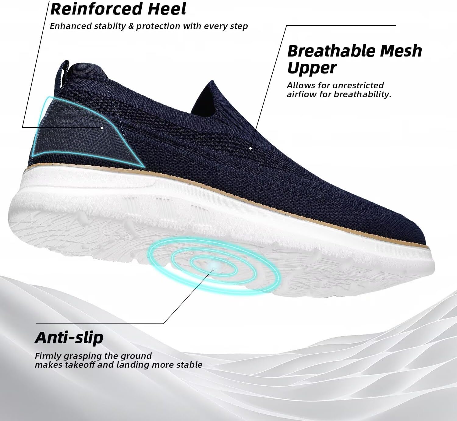 Men's Walking Boat Shoes Slip On Casual Loafers Non Slip Comfortable Lightweight Work Driving Shoes - Image 6