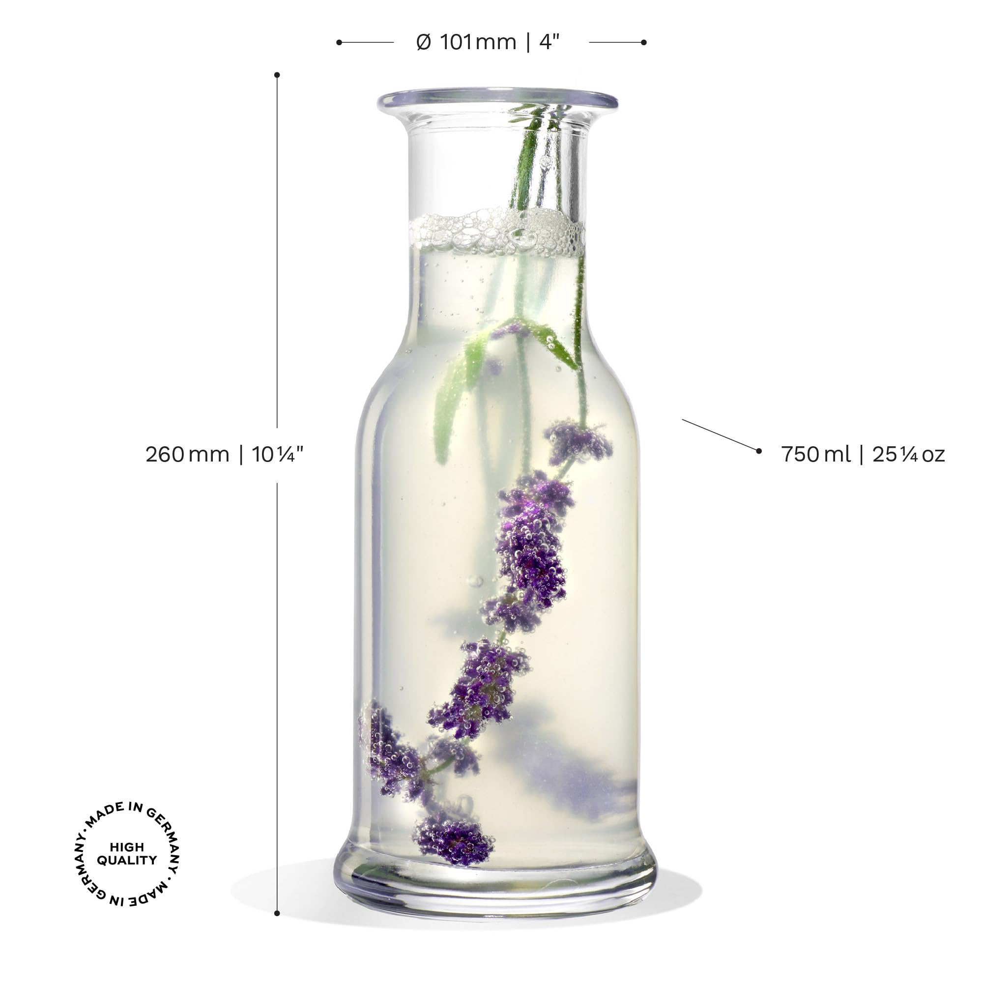 Stölzle Lausitz Juice Carafe (Purity). Dishwasher Safe Glass Juice Pitcher for Water, Soda, Juice, or Wine (25.25 Fl oz). Sturdy and Durable Glass Water Pitcher - Genuine Stölzle Glassware