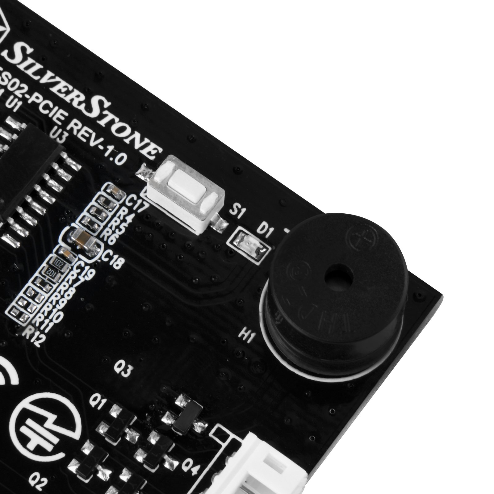 SilverStone SST-ES02-PCIe - Interruptor de control 2,4G inalámbrico para Encender/Resetear el ordenador, El altavoz para PC integrado, PCIe