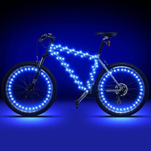 Woanger 3 luces LED para bicicleta para montar por la noche, marco de bicicleta y luces de rueda, accesorios de bicicleta a batería, regalos para