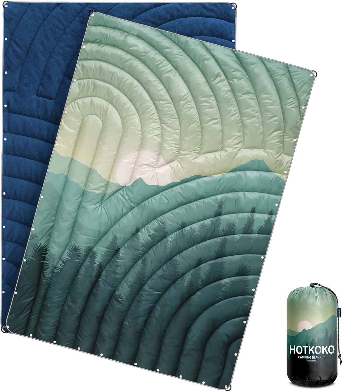 Camping Blanket, Puffy Polar Fleece Blanket Lightweight Warm Outdoor Blanket for Camping,Traveling, Stadium, Hiking, Picnics