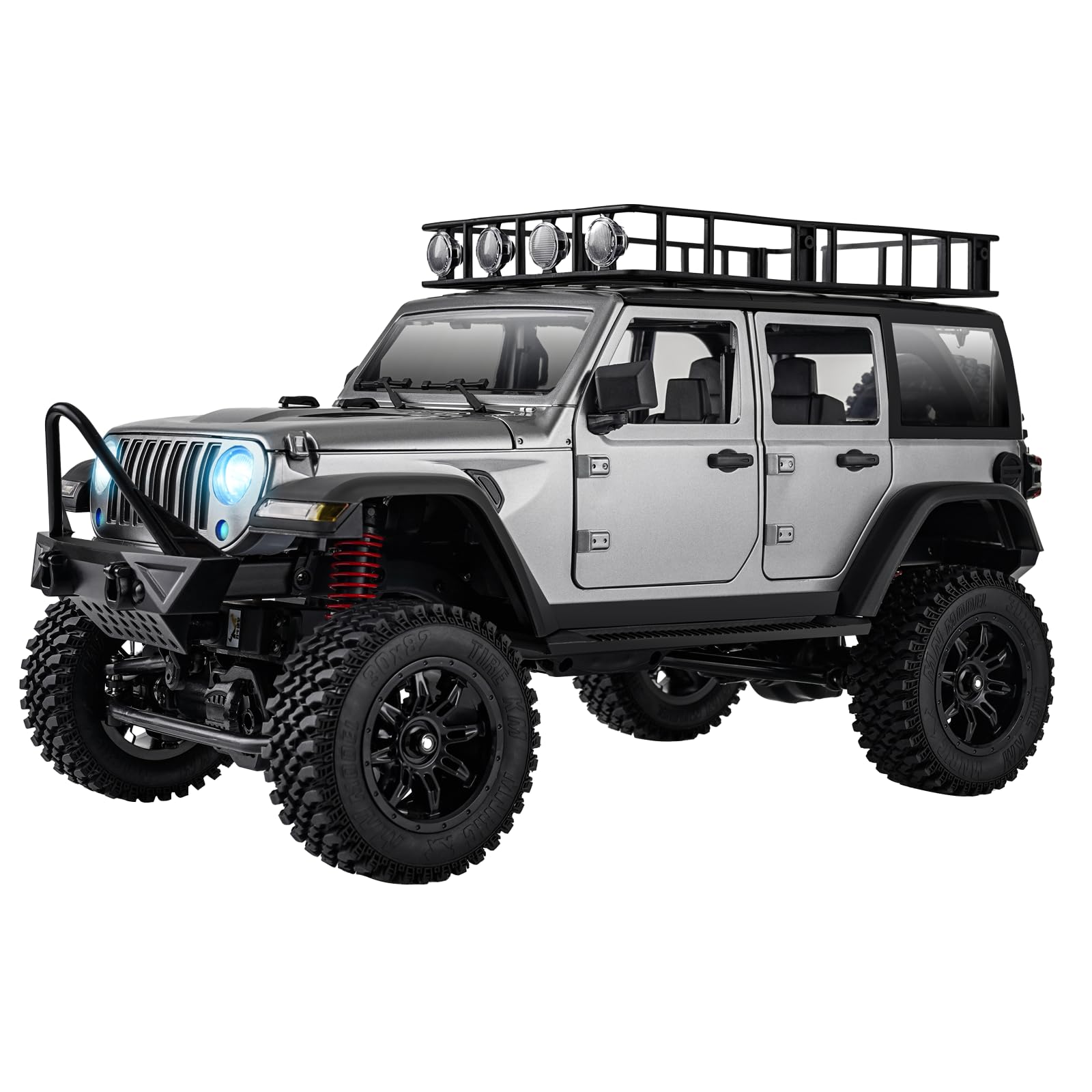 1/12 RC Crawler RTR, MN-128 Off-Road Truck, 4x4 RC Rock Crawler with 2.4G Remote Control RC Jeep Car Model for Adults Hobby Gifts (Gray)