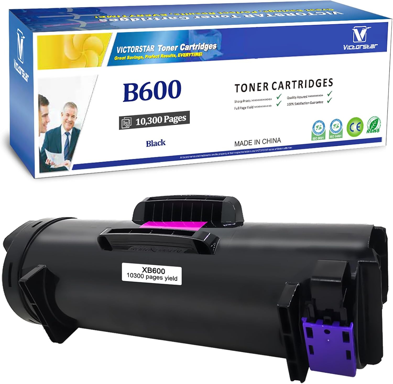 VICTORSTAR Remanufactured Toner Cartridge B600 B605 B610 B615 Black Standard Capacity 10300 Pages for Xerox Versalink B600 B605 B610 B615 Laser Printers