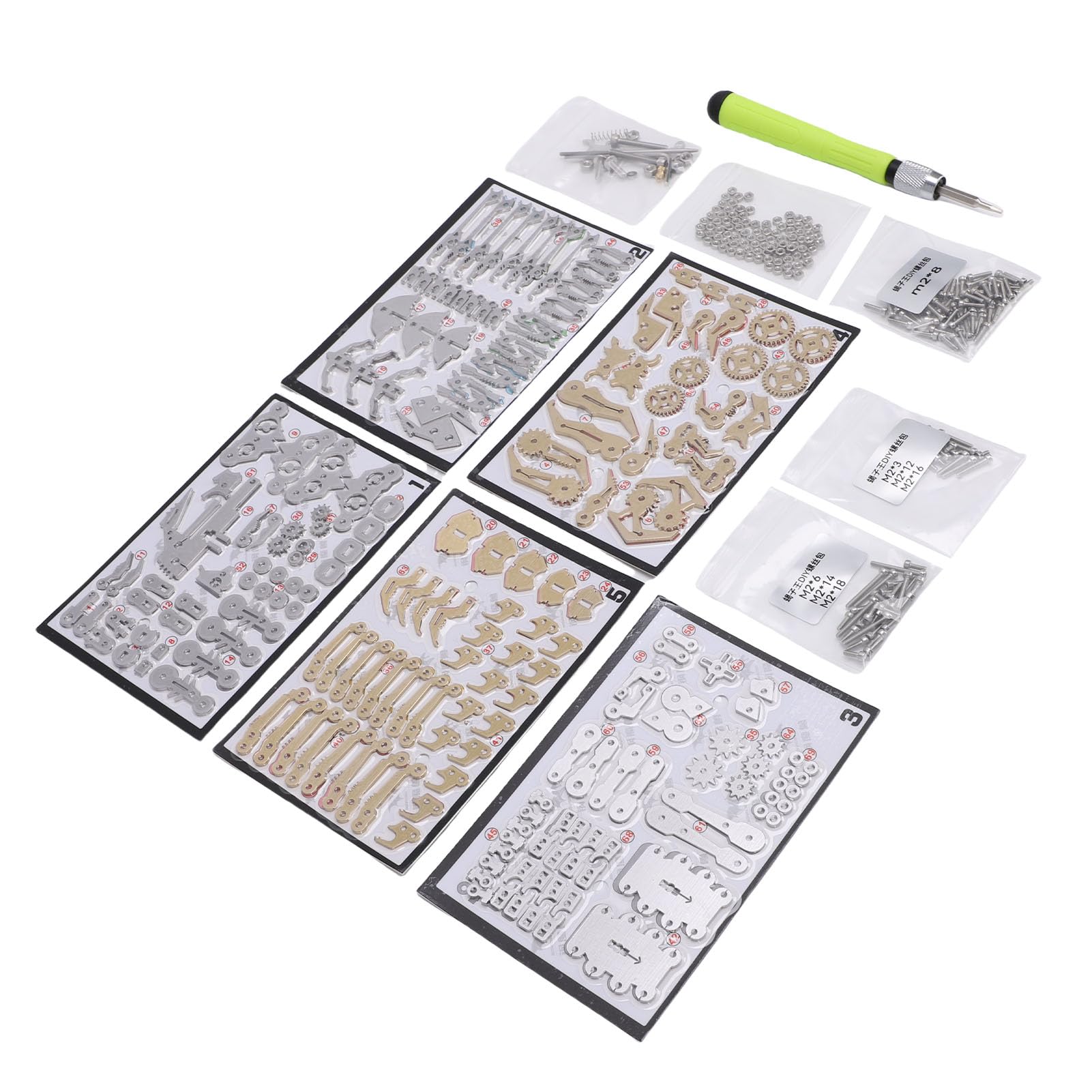 Jiawu Metalowe Puzzle 3D, Edukacyjny Zestaw do Majsterkowania STEM z Montażem Mechanicznym Modele Klocków dla Dzieci Dorosłych, Wyposażone w Stal węglową walcowaną na Zimno i Ruchome Przeguby (GOLD)