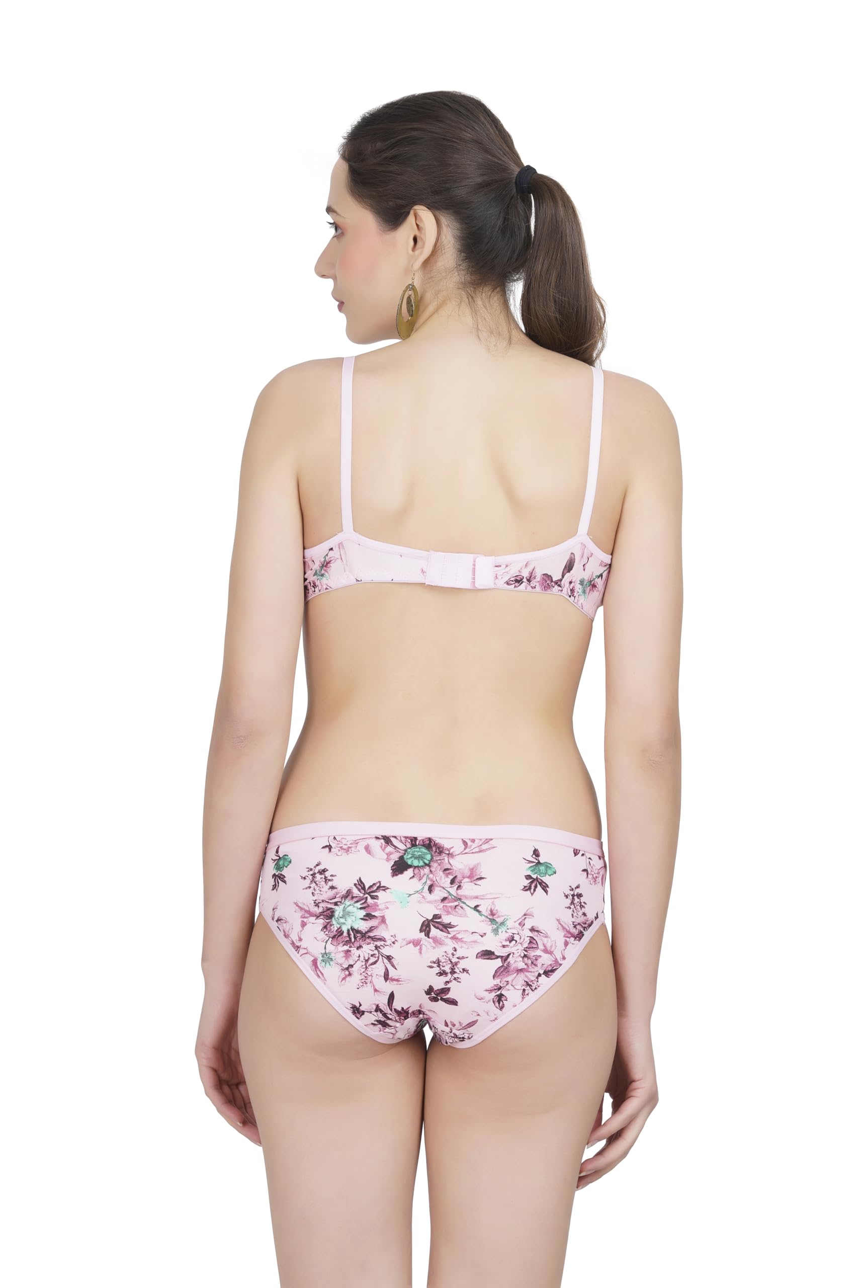 Women's Printed Bra Panty Set Full Coverage Non Padded-picture-21