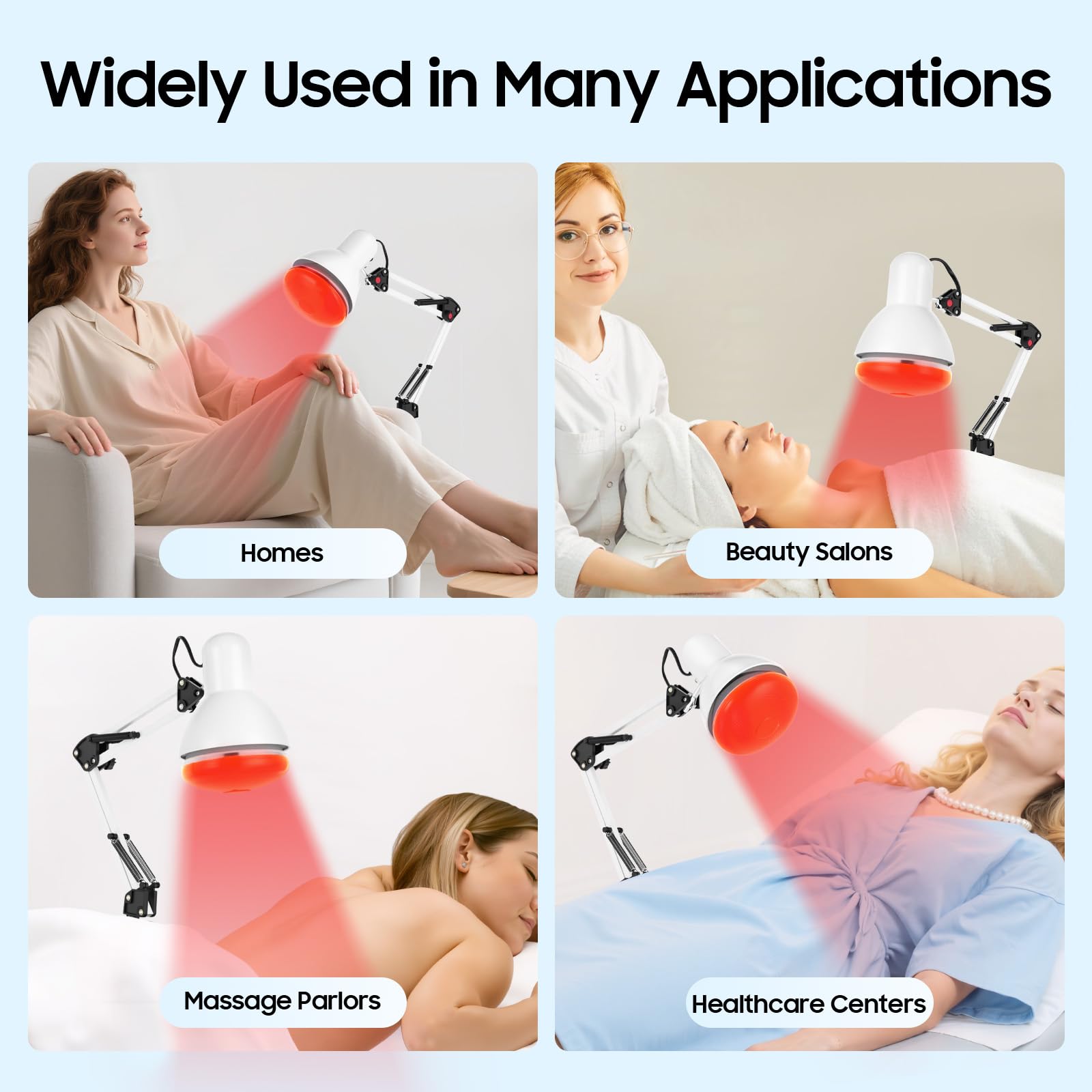 Lámpara Infrarroja de 150W de Luz Roja para Terapia y Fisioterapia - Calor para Aliviar el Dolor Muscular y Articular, Uso Doméstico