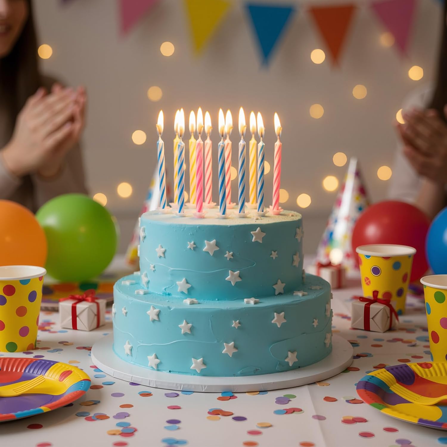 Lounsweer 50 Pack (3500 Count) Bulk Spiral Birthday Candles Multicolored Birthday Candles for Cake or Cupcake Party Celebration