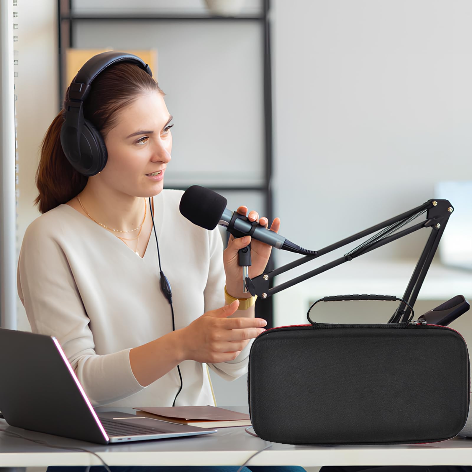 Étui pour Microphone USB sans Fil - Boîte de Rangement Antichoc pour Microphone Karaoké - Voyage en Plein Air