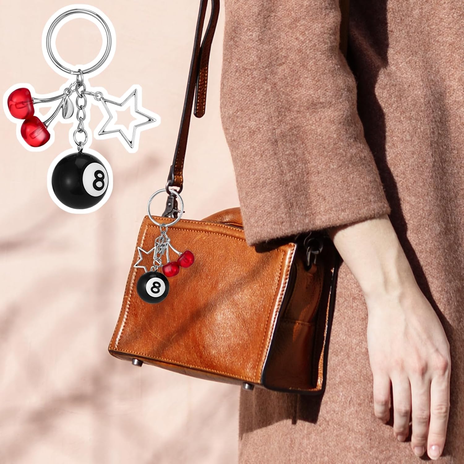 4Pcs Keychain Set Bag Charm Y2K Aesthetic Keychain Novelty Keychains for Women and Men - Image 5