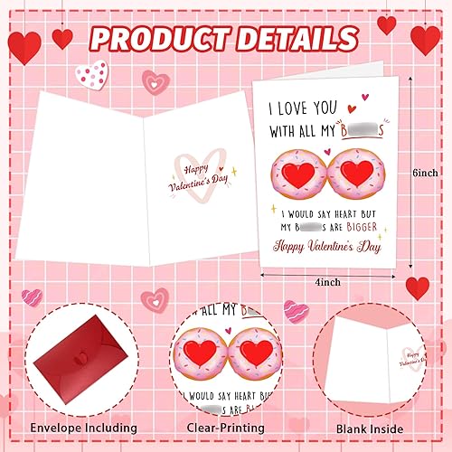 Vista 15 de Divertidas tarjetas de San Valentín para ella, él, tarjetas traviesas de San Valentín, tarjetas de felicitación de cumpleaños con sobre para novio