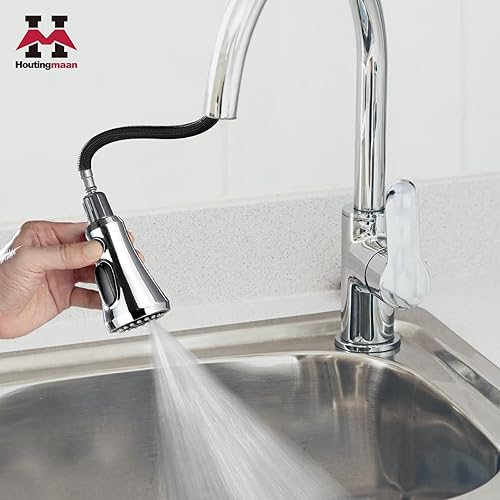 Miniatura 7 de Cabezal rociador extraíble para grifo de cocina, cabezal rociador de cocina Houtingmaan con 11 adaptadores, boquilla de cabezal de grifo de