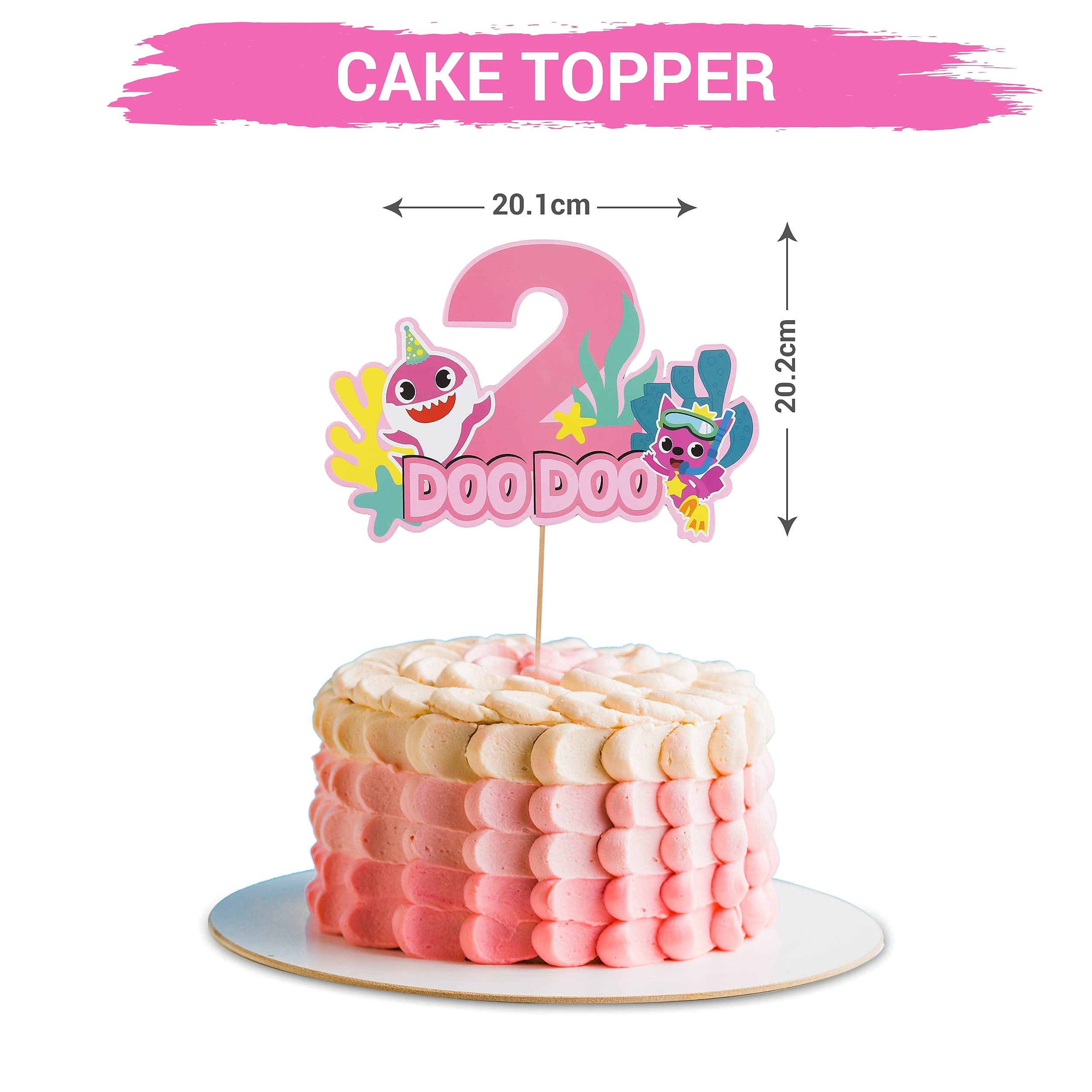 Buy Empire Party Supply Pink Baby Shark 2nd Birthday Decorations for