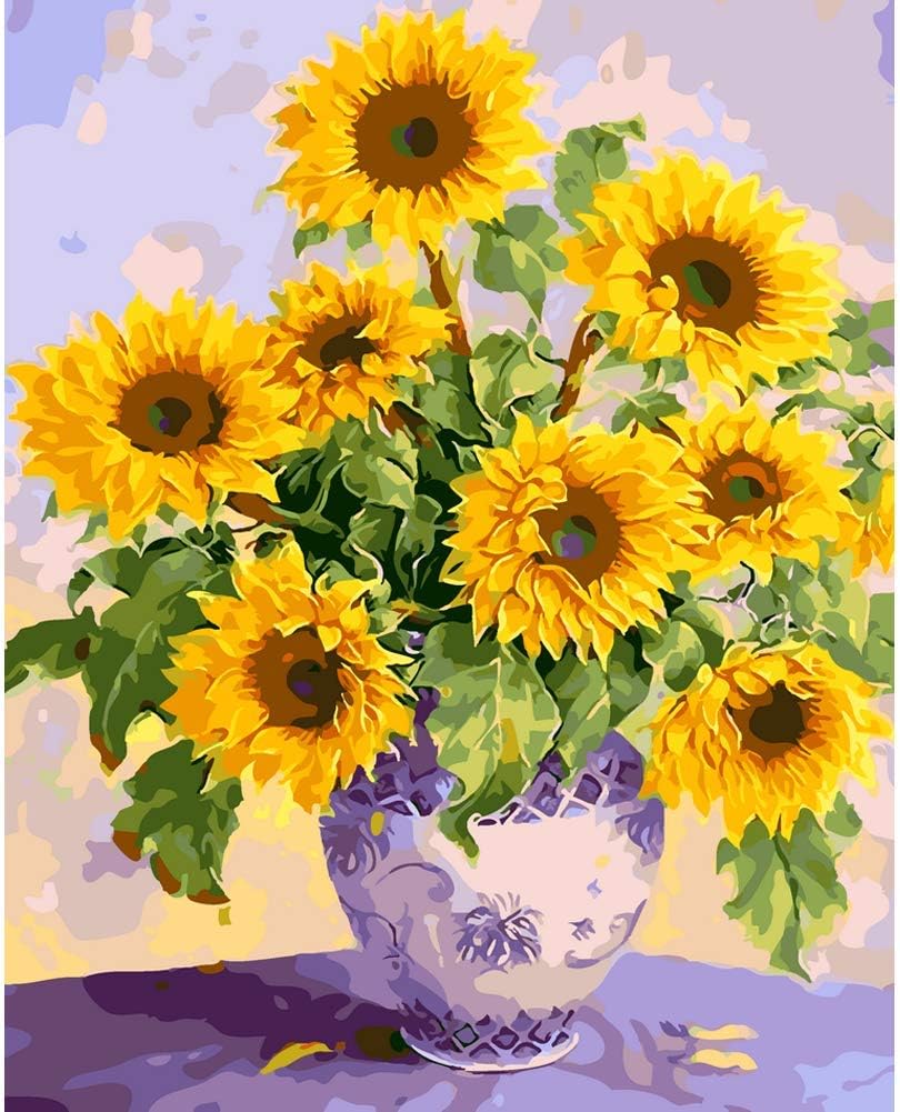 Easy Paint by Numbers for Adults Sunflower Kit Acrylic Painting by Numbers for Beginner (Sunflower)