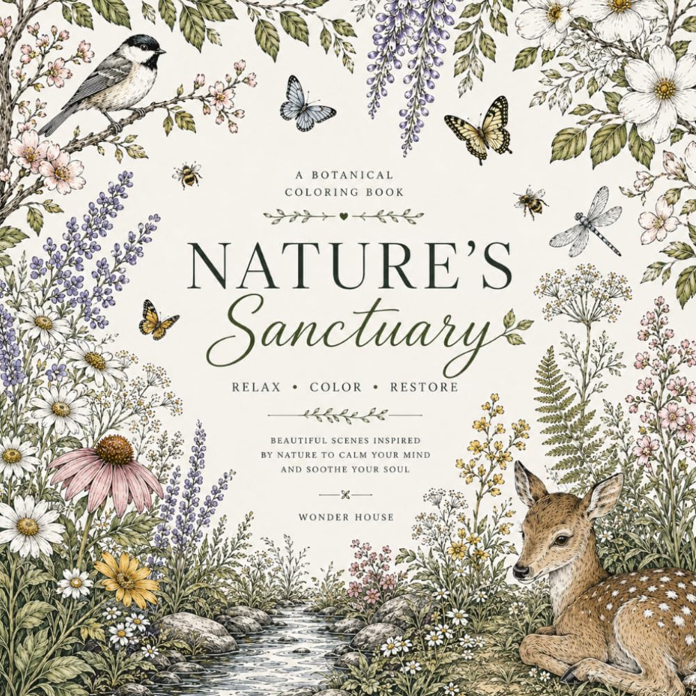 Nature's Sanctuary - Cozy Coloring Book