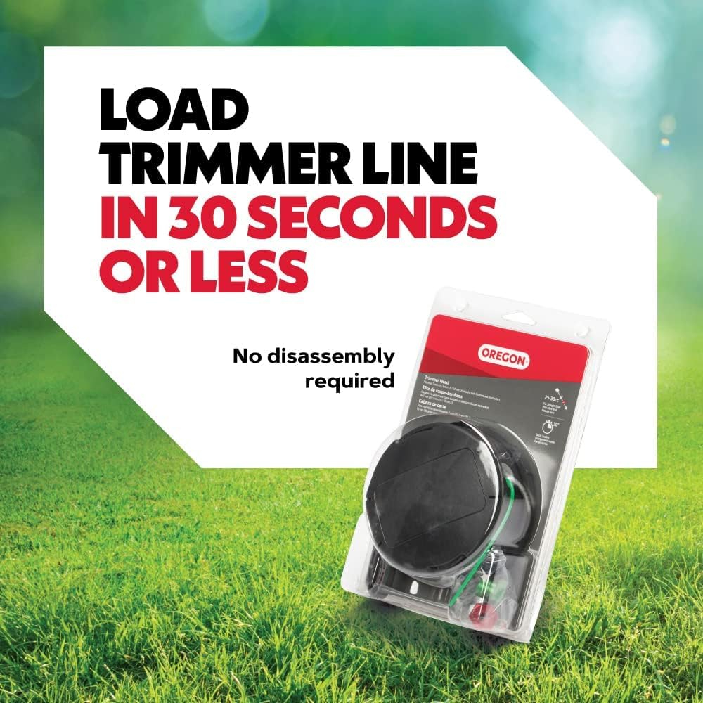 Tête de débroussailleuse Universelle Oregon Lightning Load Pro Tap and Go 130 mm, pour Herbe, Mauvaises Herbes et végétation Dense, Compatible avec Les modèles Stihl, Bosch, Ryobi, Worx, etc.