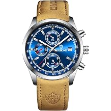 Men Quartz Watch Luxury Sports Waterproof Chronograph Luminous Date Man Wristwatch Business Leather Mens Watches Clock