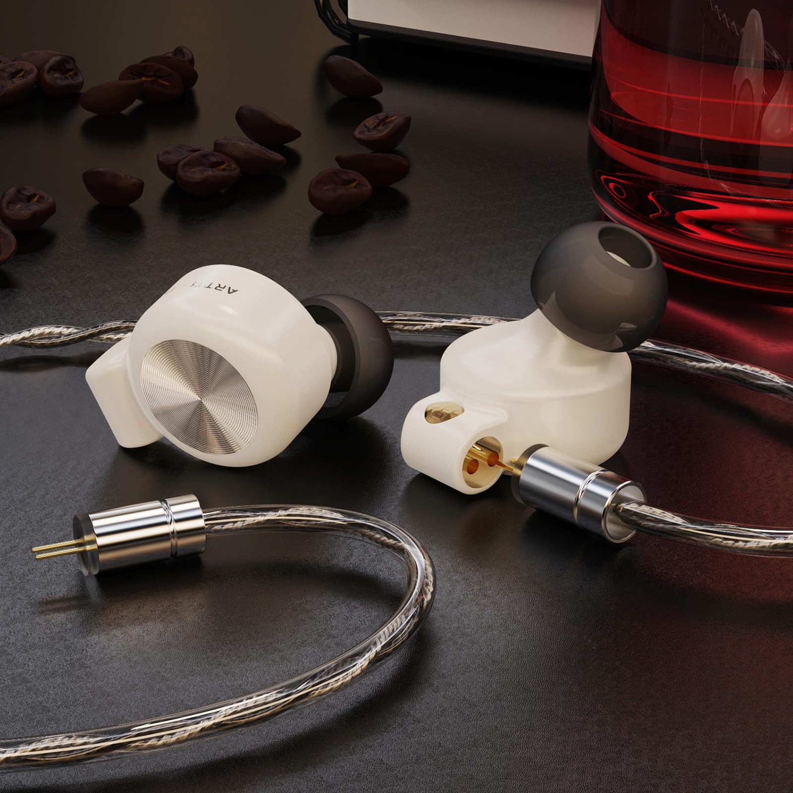 ARTTI Auricolari in-ear T10 da 14,2 mm, doppio circuito magnetico, driver planare, cavo staccabile placcato in rame argentato, Hi-Fi per musicisti/cantanti (spina da 3,5 mm)