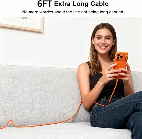 Miniatura 7 de [Certificado MFi de Apple] Cargador para iPhone 17 Pro Max de carga rápida, paquete de 2 bloques de cargador USB C de 40 W y cable de carga tipo C