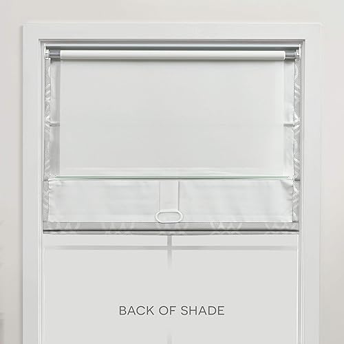 Miniatura 6 de Exclusive Home Prague Trellis - Persiana romana 100% de poliéster opaco, 27 x 64 pulgadas, color plateado