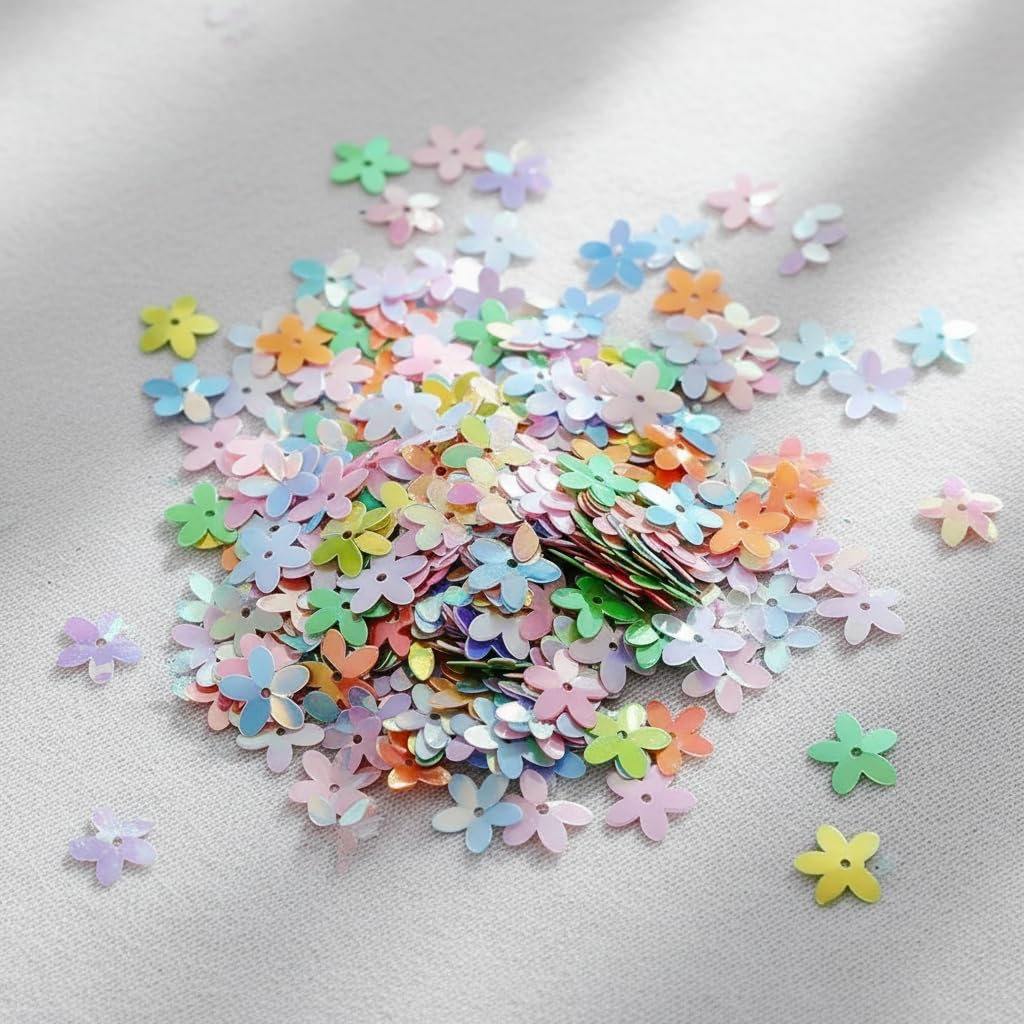 Flower Sequins, Mixed Colors, Loose Crafting Embellishments for Sewing, Wedding Decoration, Christmas, Clothes, Jewelry Making (A Pack)