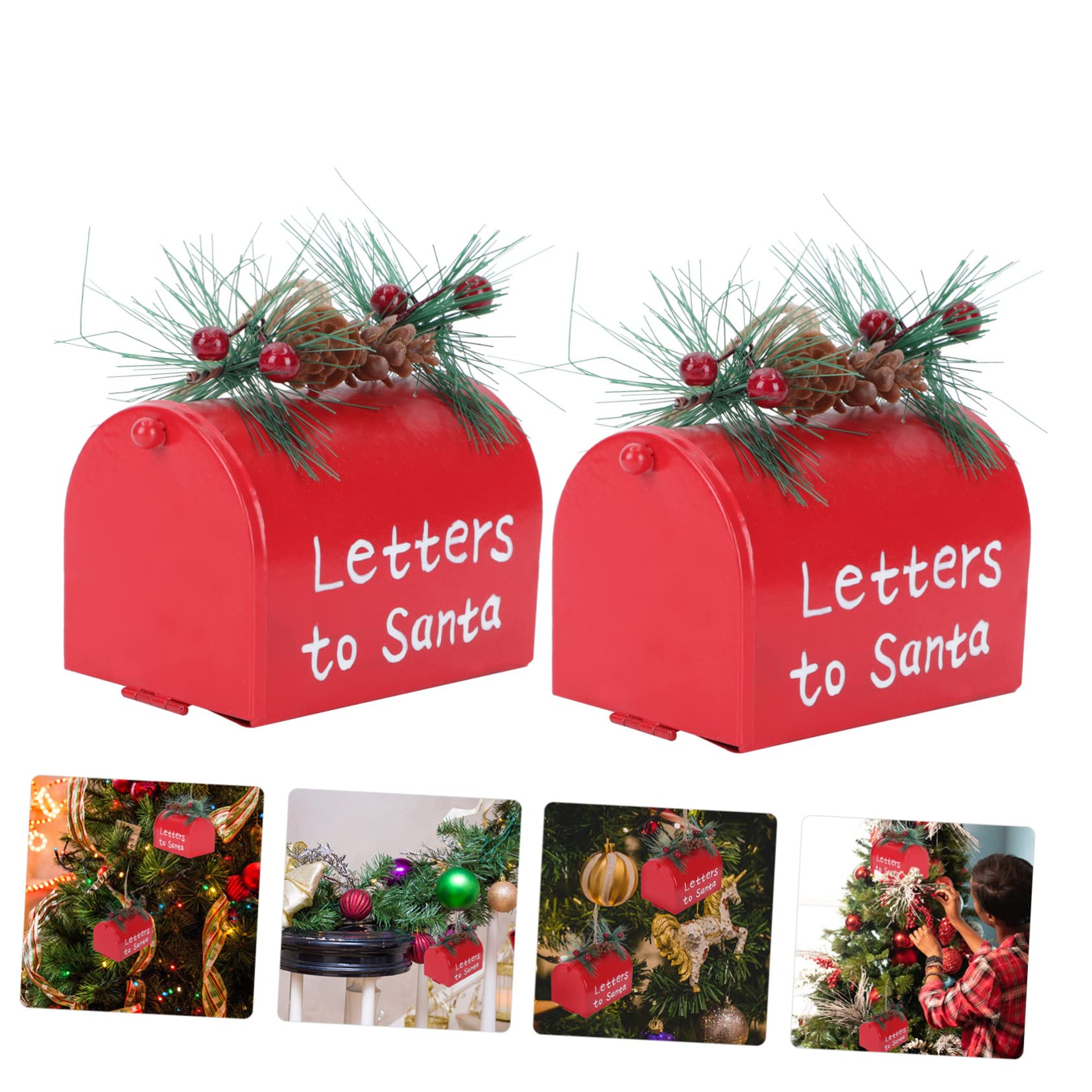 PRETYZOOM 6 STK Weihnachtsbaum-Anhänger Weihnachtskugeln Baumbehang schmücken Christbaum anhänger Weihnachtsbaum Briefkasten Hintergrund- einzigartiger Wohn Plastik