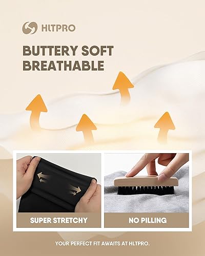 Miniatura 3 de HLTPRO Pantalones cortos de cintura alta para mujer 8 pulgadas con control de barriga para correr, entrenamiento, ciclismo, yoga