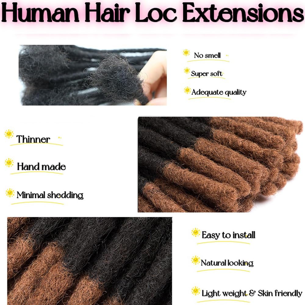 0.6 cm Thickness 8 Inch #T1B/30 30 Strands 100% Real Human Hair Dreadlock Extensions for Men and Women. Handmade for Full Head, Can Be Dyed and Bleached. Dreadlocks Bulk Permanent Locs