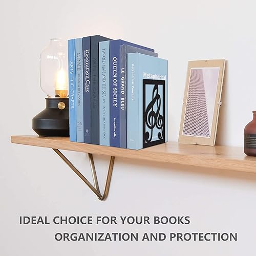 Miniatura 5 de Sujetalibros de metal, sujetalibros decorativos pesados para estantes, sujetalibros decorativos para el hogar para libros pesados, soporte