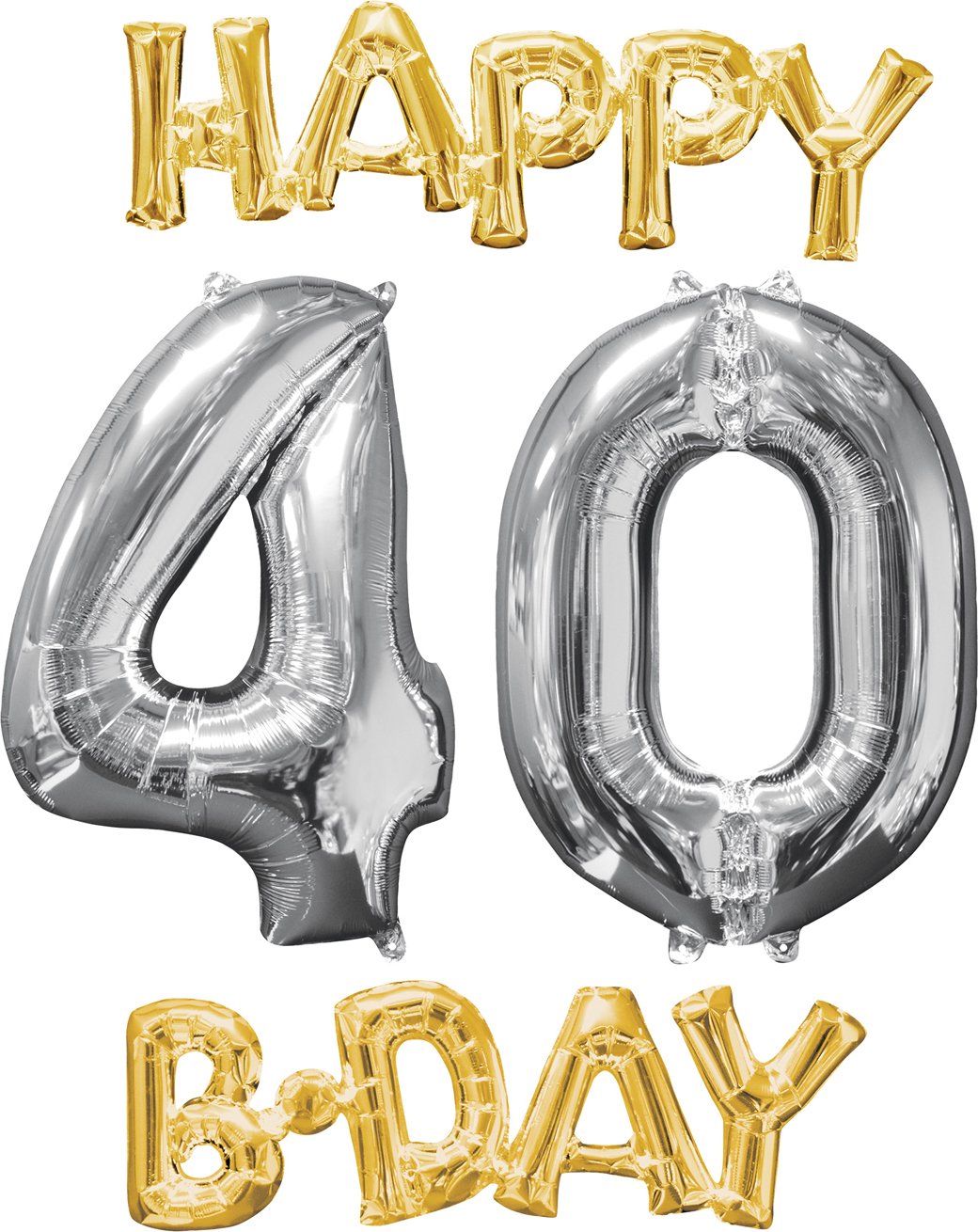 Amscan Palloncino In Lamina Oro Happy B-Day - Formato Standard, 1 Pezzo, Scritta HAPPY B-DAY