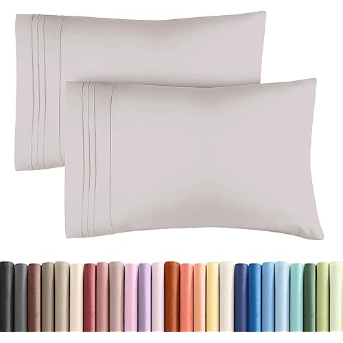 Queen Pillow Cases Set of 2 - Ultra Soft Hotel Quality Pillowcase Covers - Comfy, Cozy & Wrinkle Free - Shrink, Stain & Fade Resistant - Machine Washable Pillow Protectors - 2 Piece Set - Light Grey