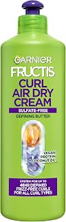 Garnier Fructis Curl Nourish Air Dry Cream Leave-In Conditioner for Curly Hair - 48HR Frizz Control, Vegan Protein & Coconut Oil, 16.9 Fl Oz XL